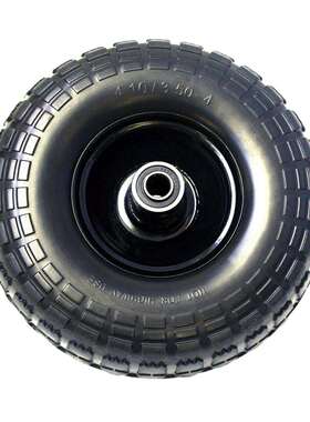 实心免充气高耐磨花园工具车用实心轮 410/350-4PU发泡轮胎