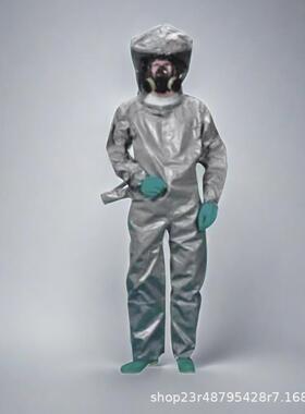 雷克兰 CT3S430G加强型带帽带脚套连体衣 （灰色）耐酸碱防化服