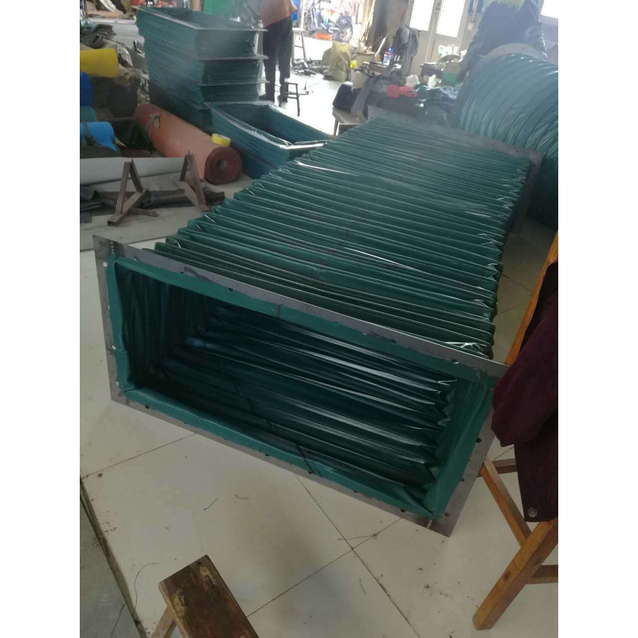 耐高温帆布通风软连接 橡胶保护套 圆形通风管 机床工具防护产品