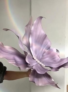 蝴蝶花装饰巨型纸艺花大型紫色eva蝴蝶造景eva仿真花婚庆婚礼道具