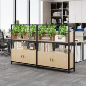 精品隔断花槽柜桌边矮柜文件柜铁艺花架屏风储物柜办公区域矮隔断