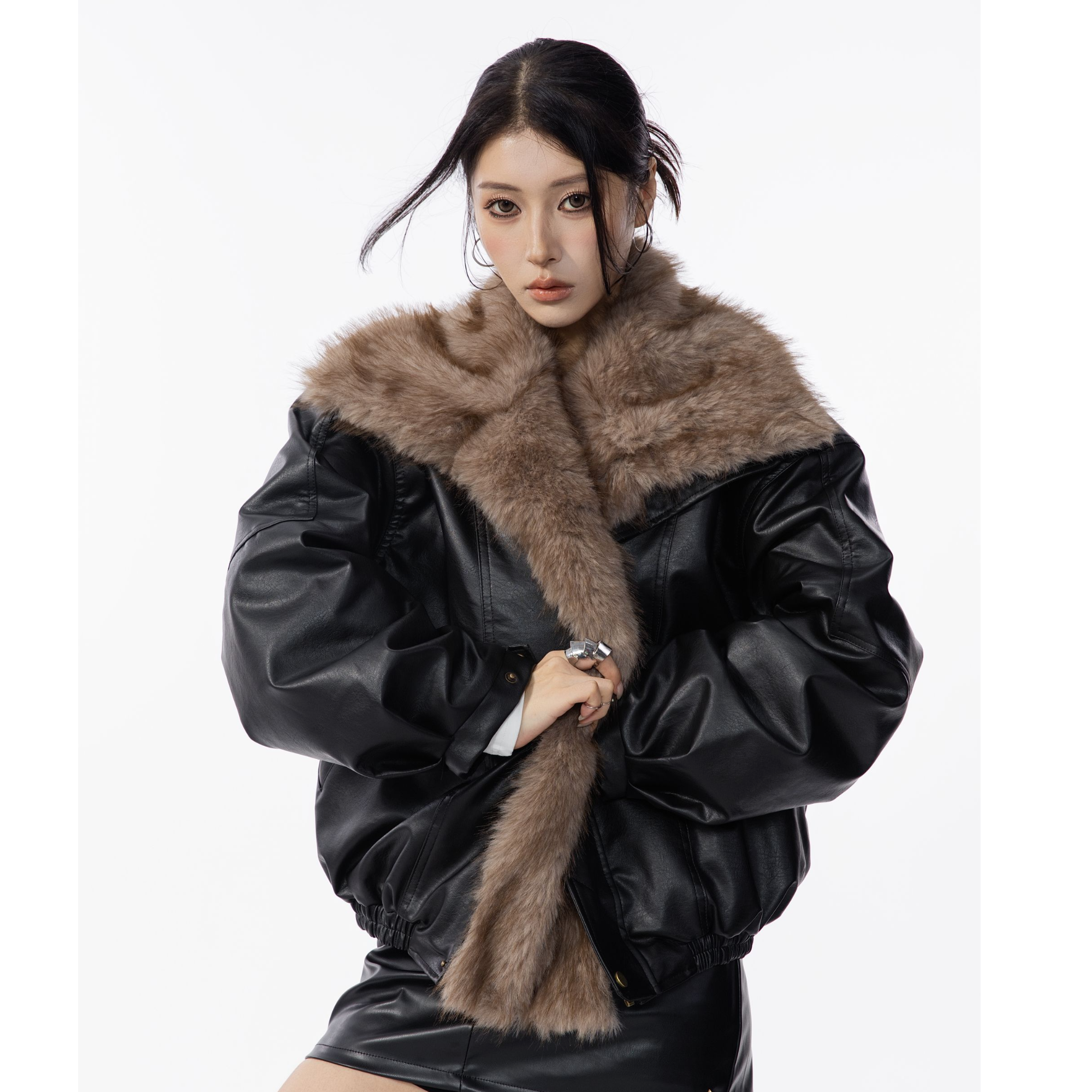 HSNH【可拆卸毛领PU皮座山雕】冬季酷飒风加绒厚保暖棉衣外套棉服,男装,棉衣,淘宝优惠券,粉丝福利购,淘宝优惠卷