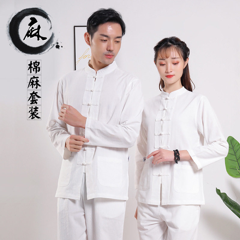 复古民族风棉麻禅修瑜伽服男女