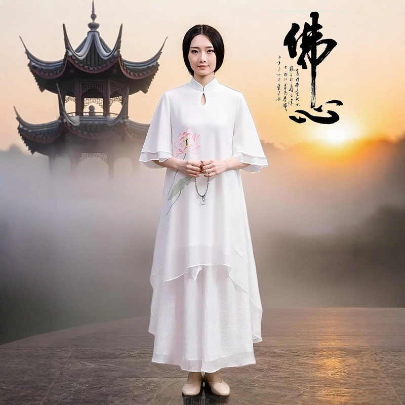 白色仙气飘飘太极服女年轻款