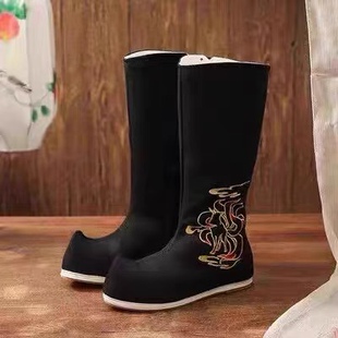 古装汉服鞋子男cos明制锦衣卫翘头皂靴古代靴武侠摄影戏曲靴婚鞋