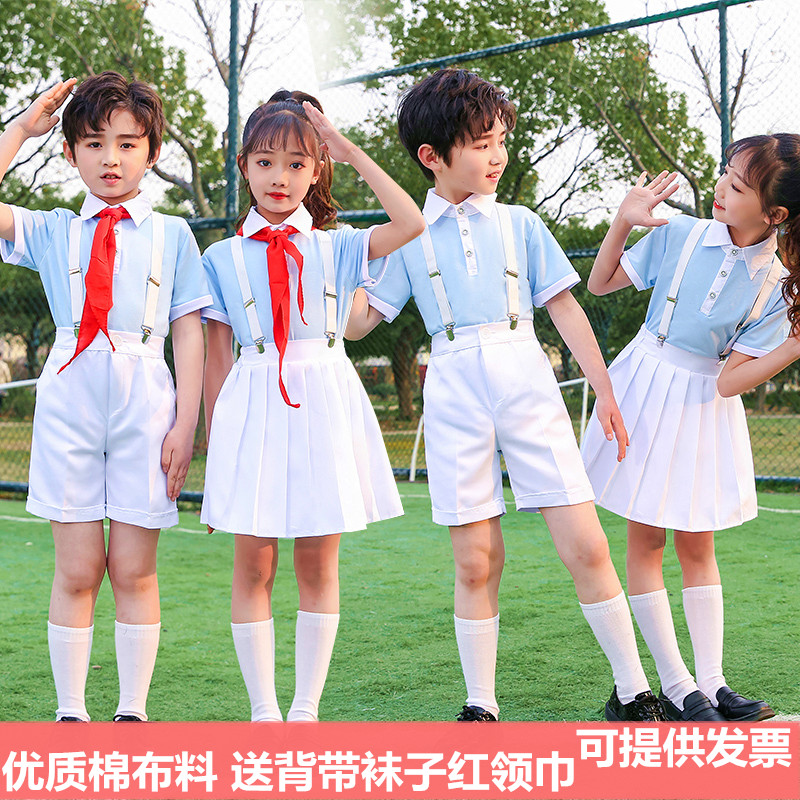 儿童诗朗诵演出服童党爱国小学生校园运动会表演红领巾合唱服