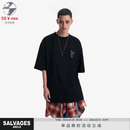 SALVAGES明星同款重磅字母T恤