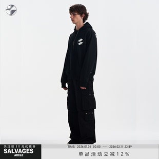 SALVAGES工装裤美式复古宽松阔腿垂感直筒男款重磅纯棉运动休闲