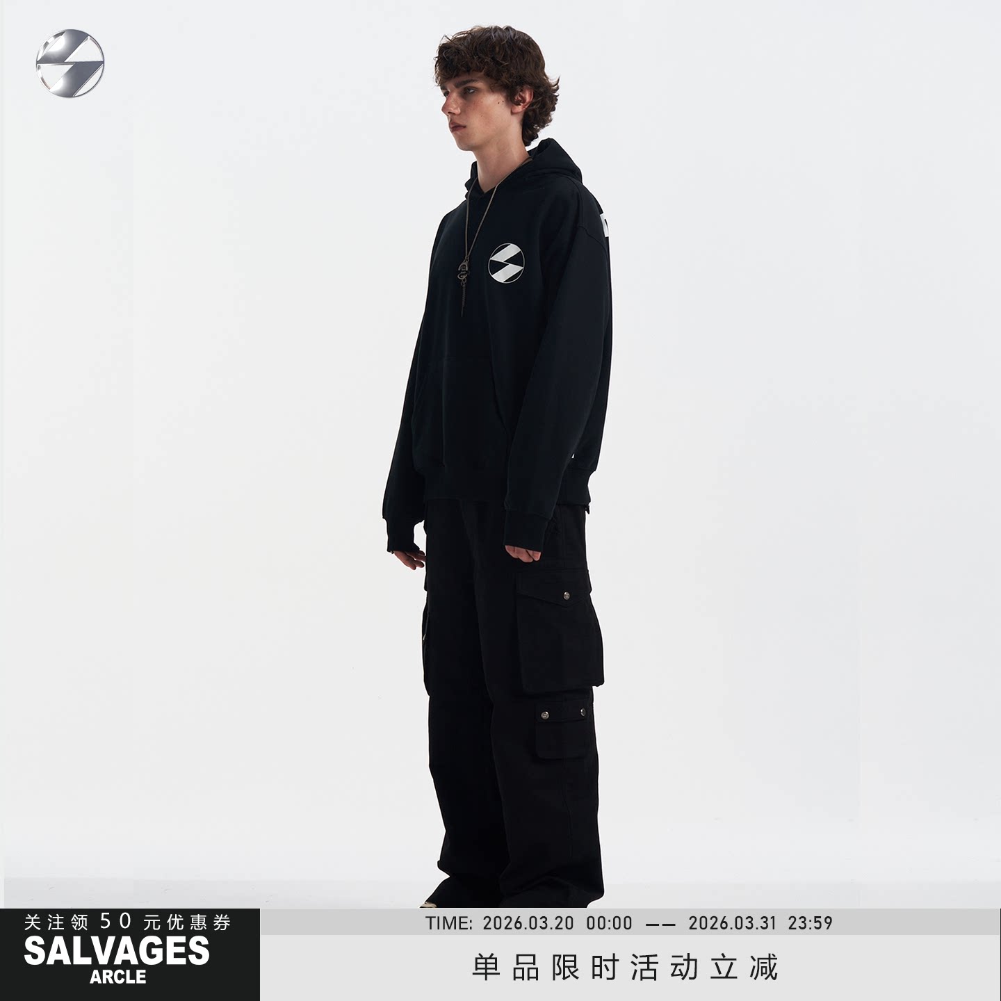 SALVAGES工装裤美式复古宽松阔腿垂感直筒男款重磅纯棉运动休闲