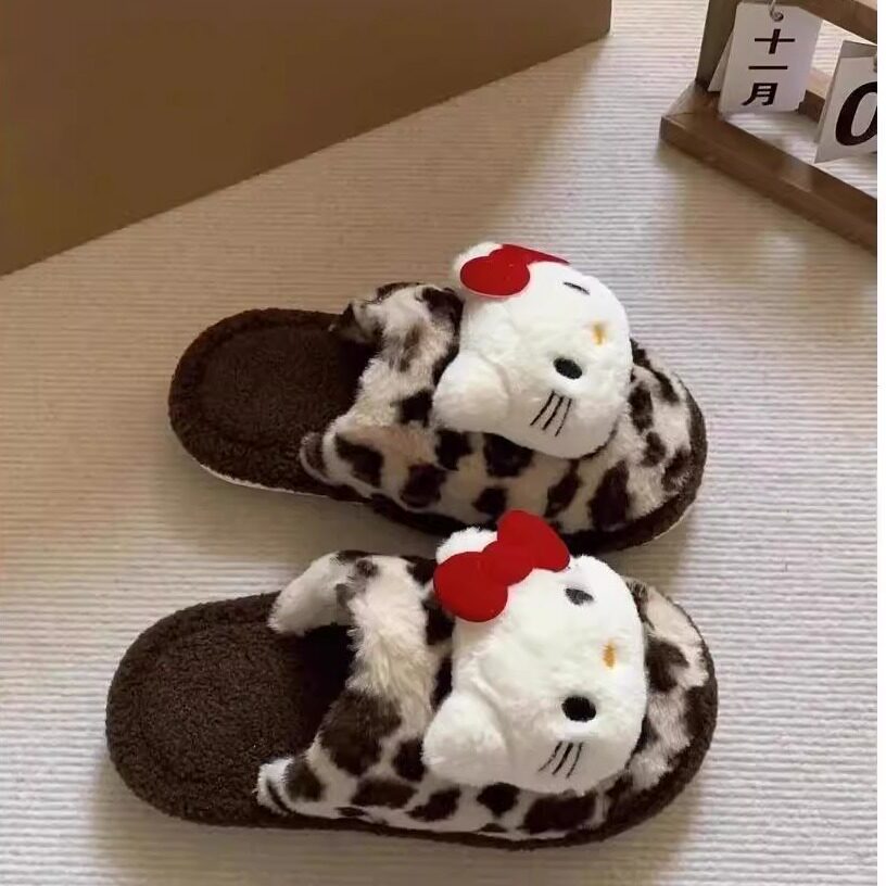 豹纹helokity棉拖鞋家居室