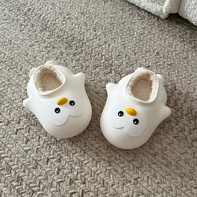 小企鹅儿童棉拖鞋一岁2岁宝宝家居防滑包跟棉鞋冬季加绒加厚保暖