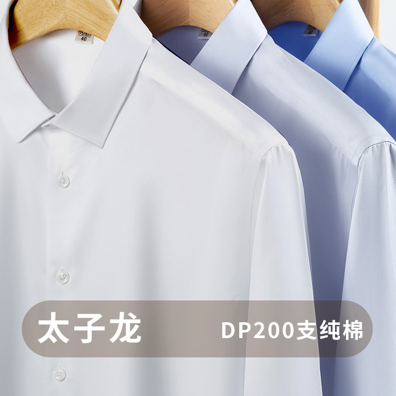 [200支4股纯棉DP免烫]太子龙衬衫