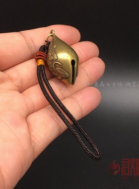 新品仿古铸造黄铜莲花菩提铃铛挂件浮雕荷L花水滴形状佛铃铜铃铛