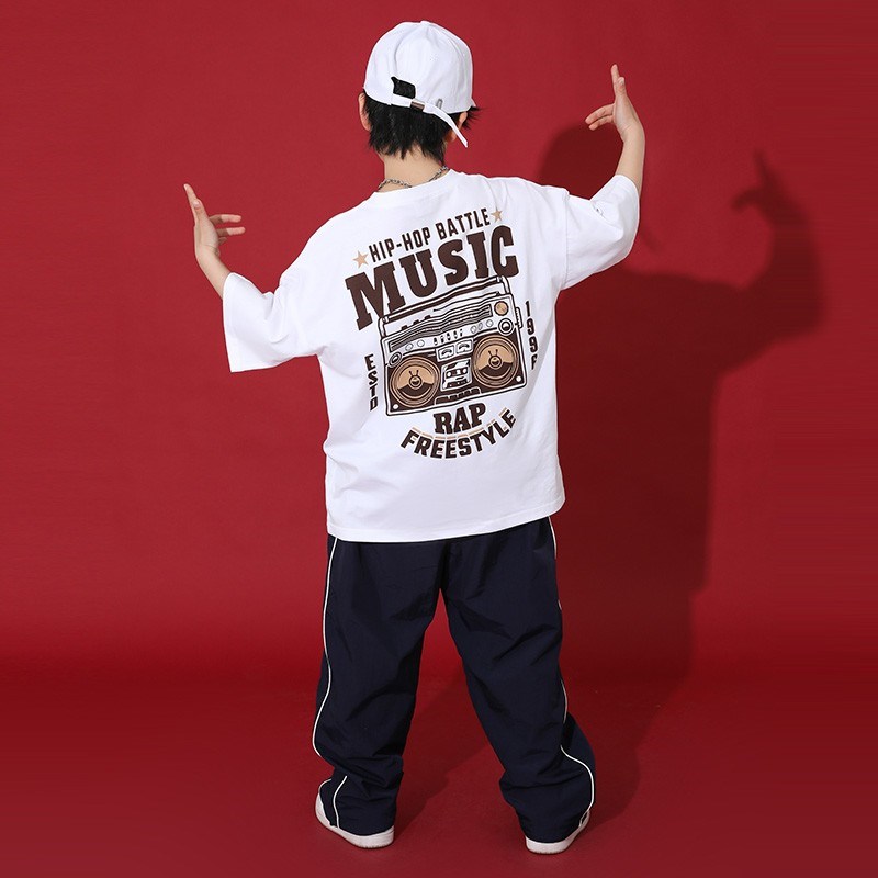 极速少儿霹雳舞演出l服街舞hiphop潮酷帅气男孩街舞架子鼓套装演