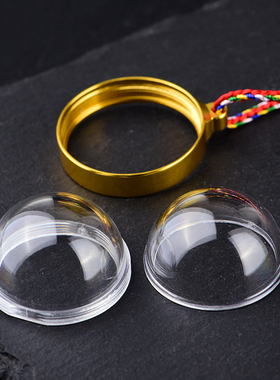 新品透明圆形嘎乌盒吊坠r舍利随身挂件胎毛朱砂车挂可打开男女空