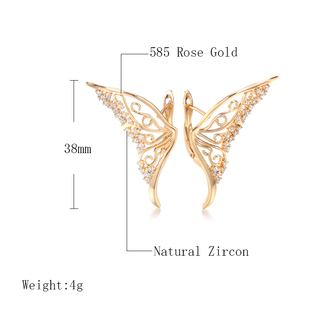 极速Kinel Luxury 585 Rose Goldz Women Earring Bling Natural