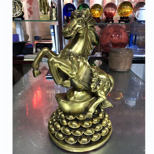 新品發步步o莲花 纯铜马家居摆件