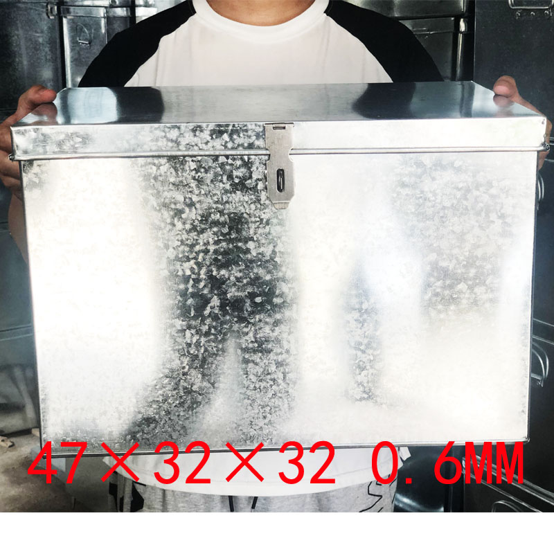 极速新品a促大白铁皮工具铁箱子储物不锈钢箱带锁收纳加V厚盒子柜