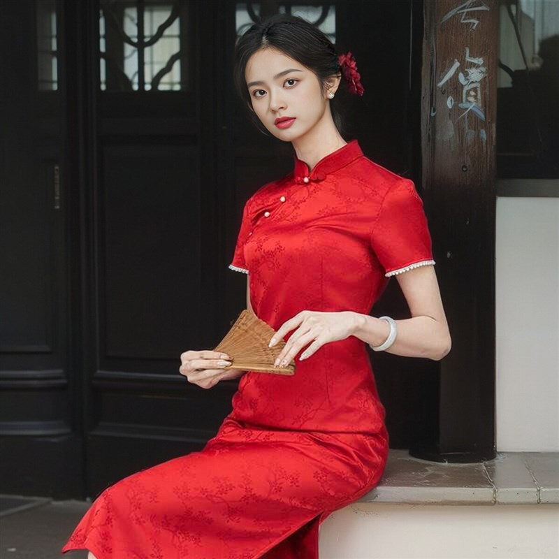 改良旗袍敬酒服新娘2025新款A年轻款红色结婚夏季订婚新中式礼服