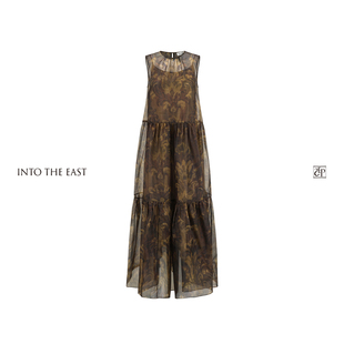 Into The East己印茛苕油彩塔状无袖连衣裙