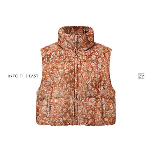 Into The East己印棕调繁花立领羽绒马甲