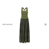 Into The East己印棕榈壁花卷带背心连衣裙