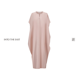 Into The East己印香槟粉茧形连衣裙