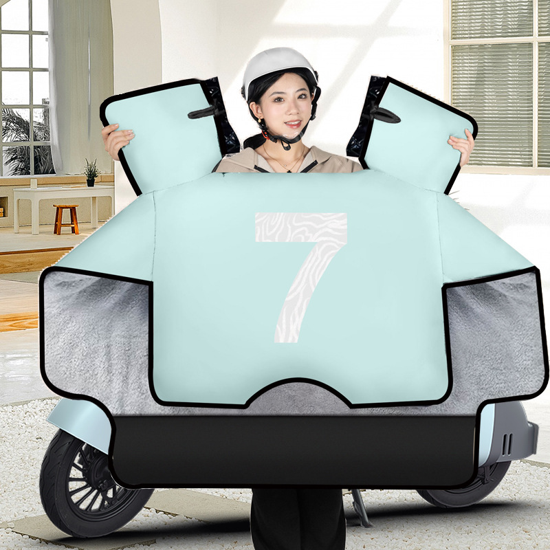 电动车挡风被冬季加厚双面防水反光电瓶自行车罩加绒四季通用