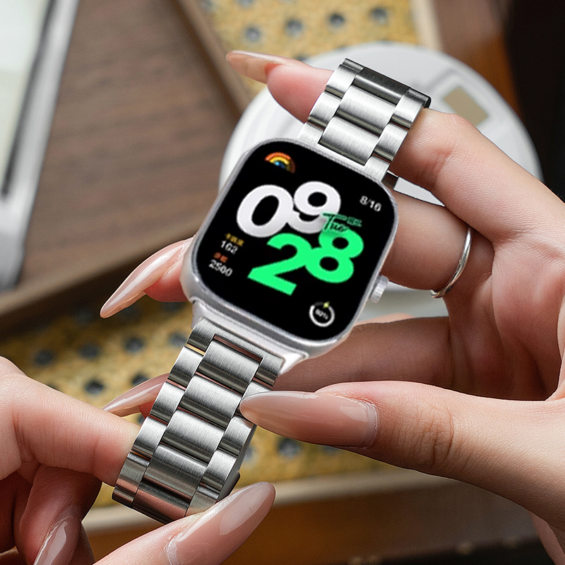 红米手表5/4不锈钢金属三株钢3带