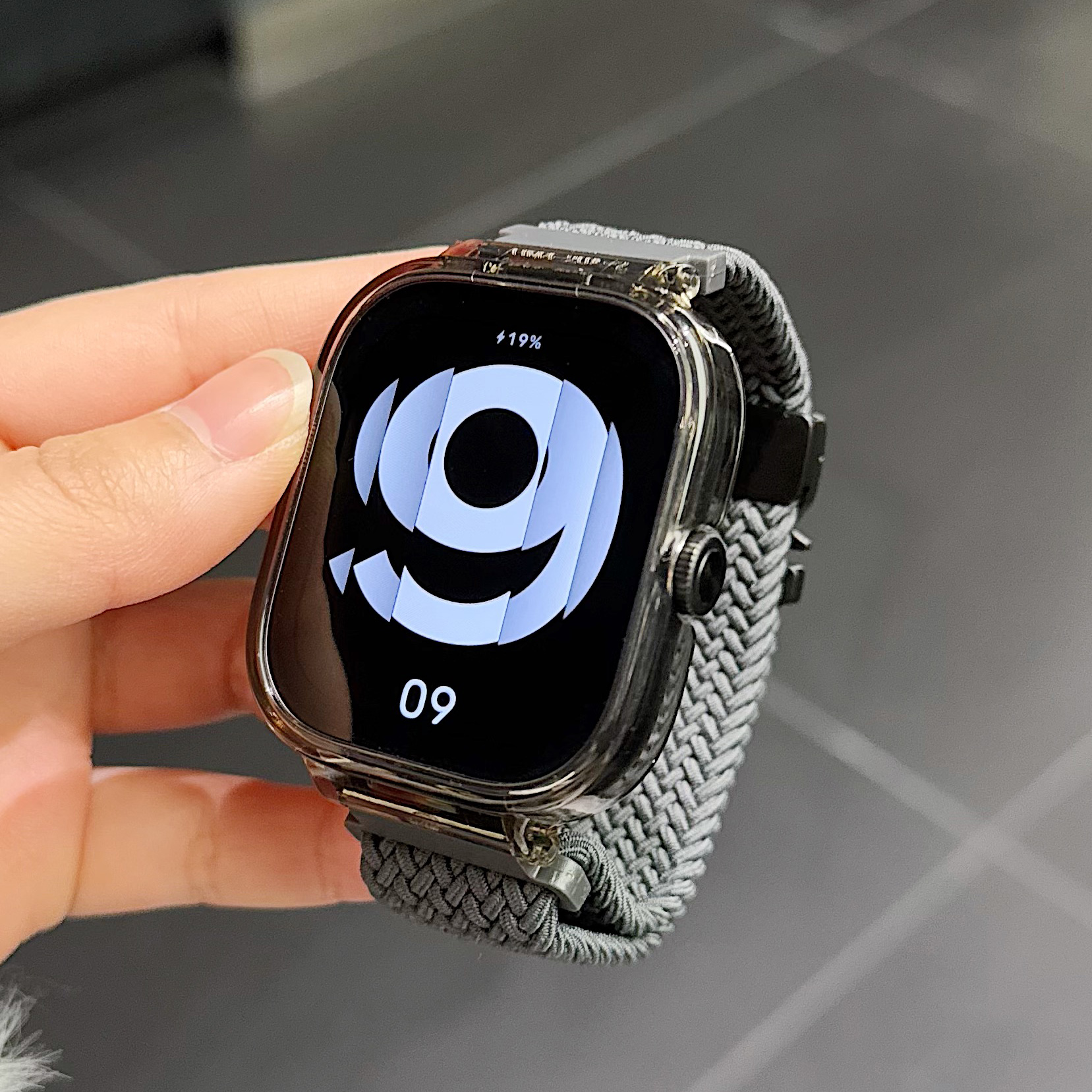 幺诺适用红米Watch5手表编织机甲伞扣表带RedmiWatch4弹力回环运动3/2/1代男女款青春版时尚配透明表壳替换带