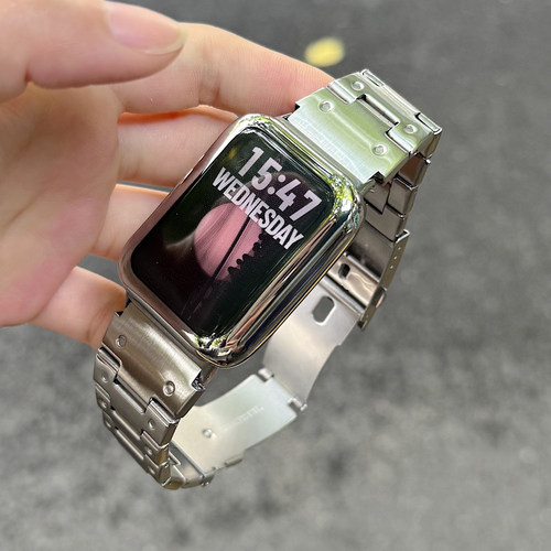 适用小米手环9pro复古圆点机甲款表带8Pro新款金属时尚个性红米Redmi5夏透气运动小米watch4配表壳腕带男女生