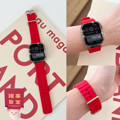 新年红硅胶表带红米redmiwatch