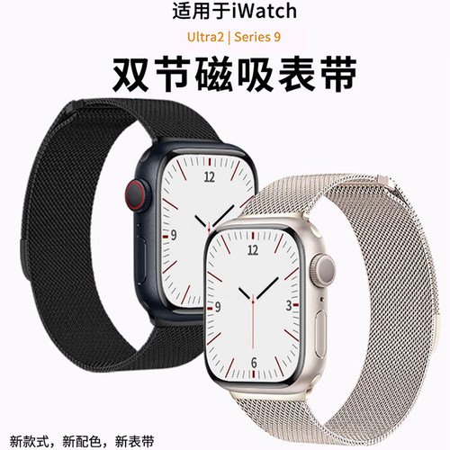 iwatch双节米兰尼斯链式不锈钢带
