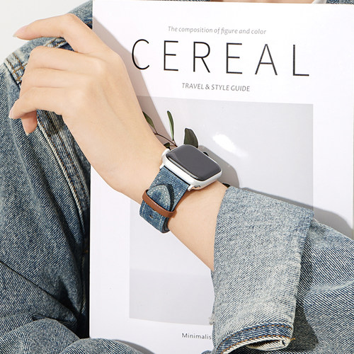 幺诺红米watch牛仔扎染废土皮带