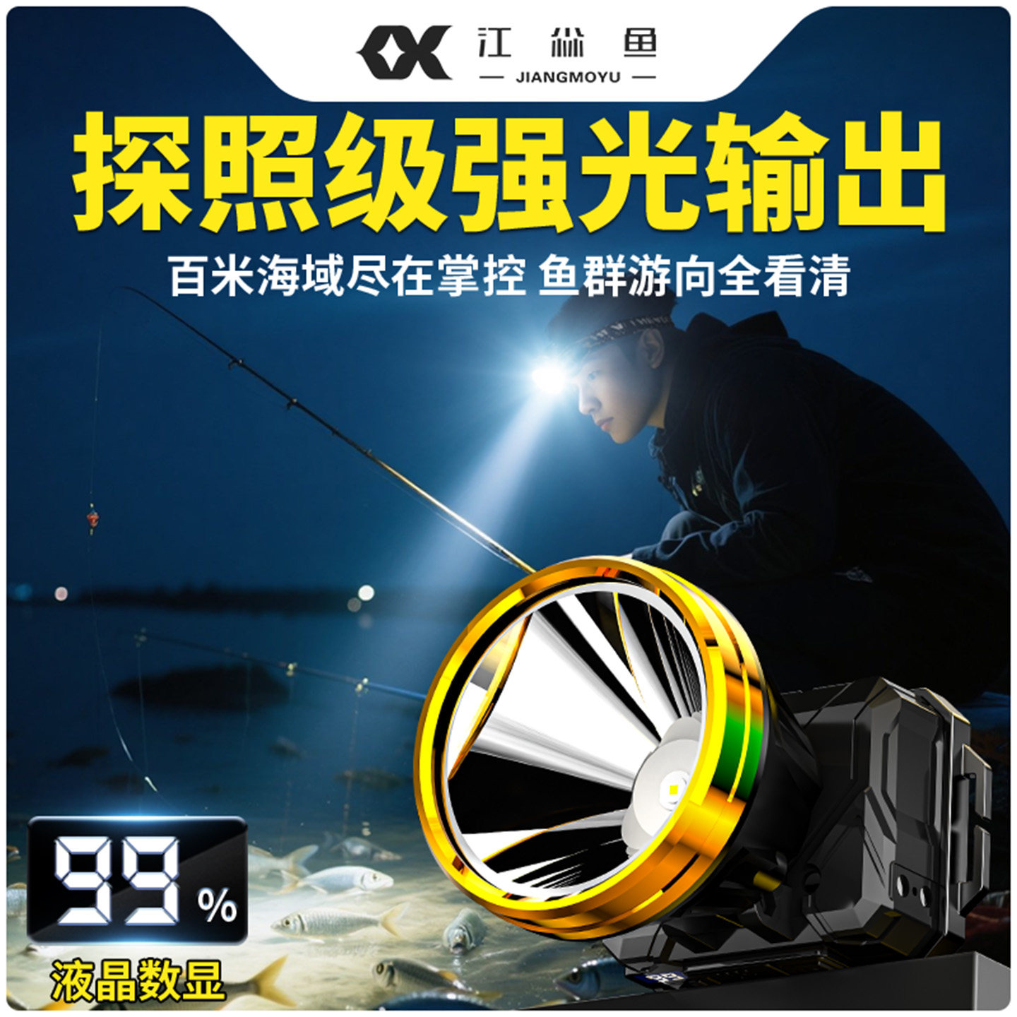 头灯大功率野外强光超亮超长续航
