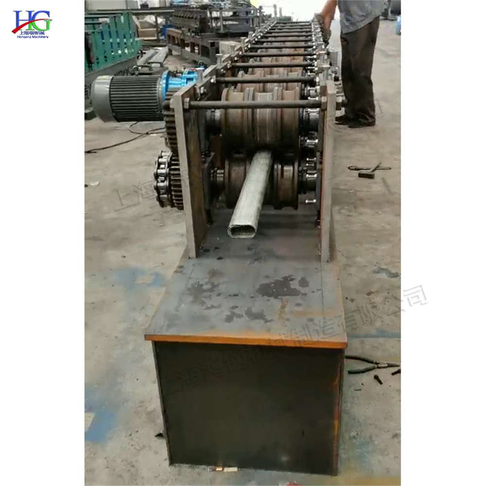 全自动圆管变椭圆管机 骨架压扁成型机 大棚工厂金属钢管压管机