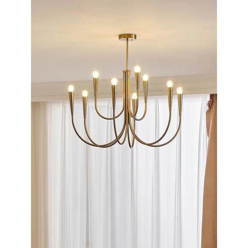 北欧客厅主灯中古风轻奢美式法式复古卧室设计师款蜡烛餐厅吊灯