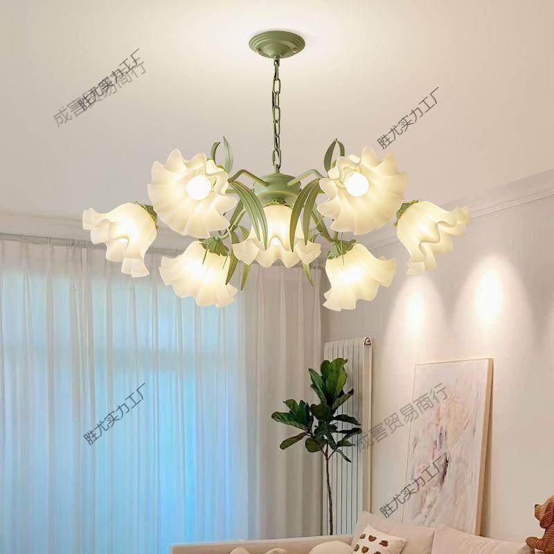 网红铃兰花朵灯法式田园客厅吊灯创意美式乡村复古灯具餐厅卧,3C数码配件,USB灯,淘宝优惠券,粉丝福利购,淘宝优惠卷