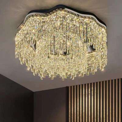 厂家轻奢后现代高档大气圆形水晶吸顶灯 K9 Crystal Ceiling