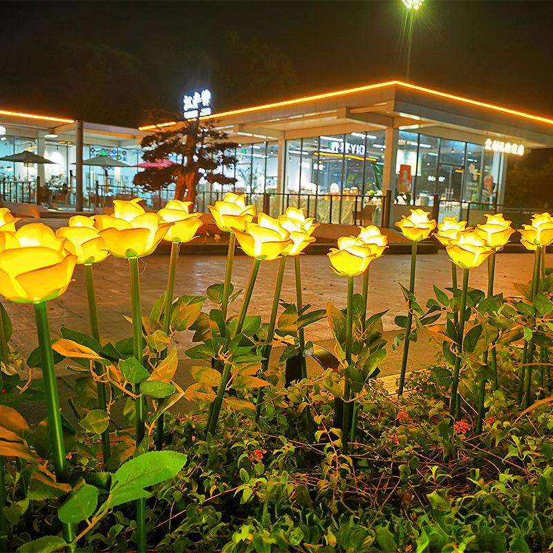 led玫瑰花灯仿真花灯装饰灯花束灯小夜灯绿植圣诞彩灯装饰灯