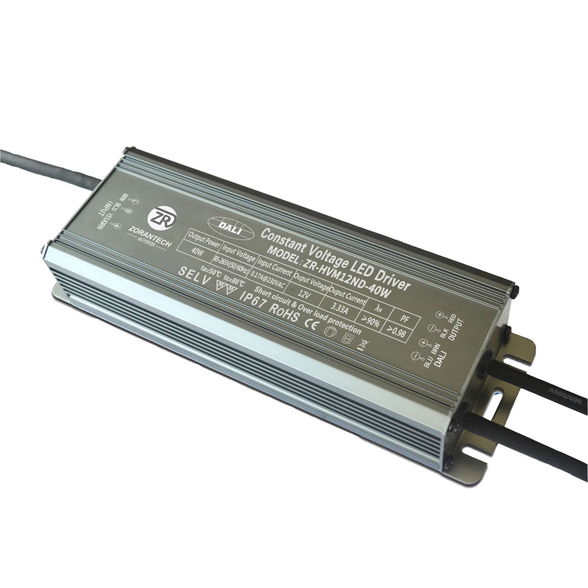 DALI调光电源40W线条灯带220V转12V 24V 36V 48V防水恒压开关电源