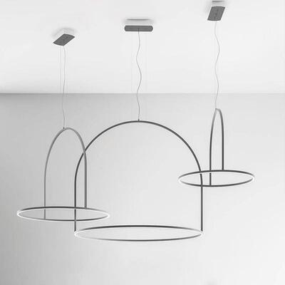 北欧设计师款创意圆环极简客厅灯个性餐厅书房卧室酒店铺商用吊灯