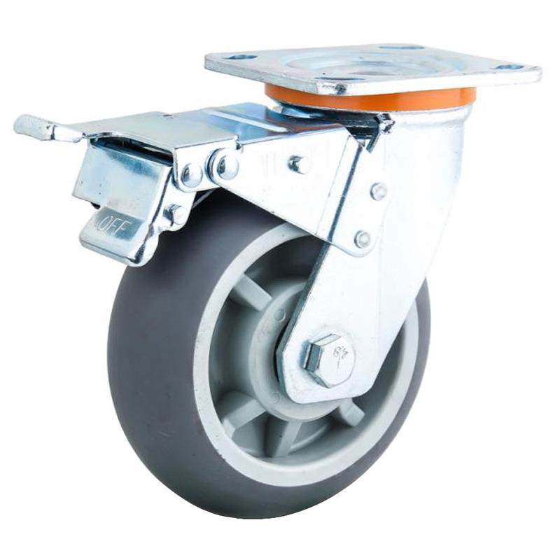 重型高弹塑芯TPR轮工业弧面推车脚轮4/5/6/8寸平底定向万向边刹轮,农机/农具/农膜,其它农用工具,淘宝优惠券,粉丝福利购,淘宝优惠卷