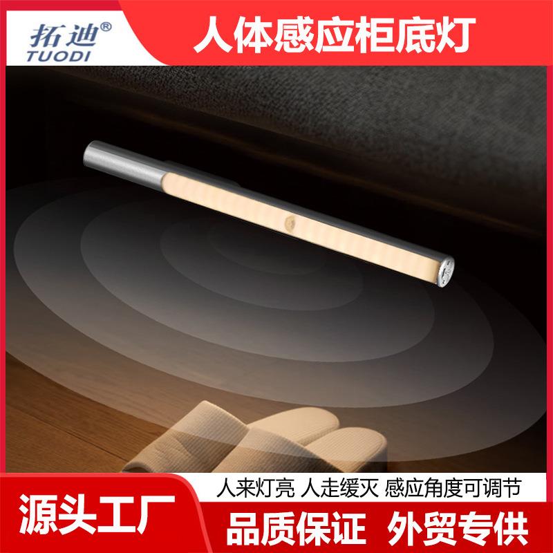 跨境爆款led智能人体衣柜感应灯 免布线磁吸橱柜灯 充电小夜灯条