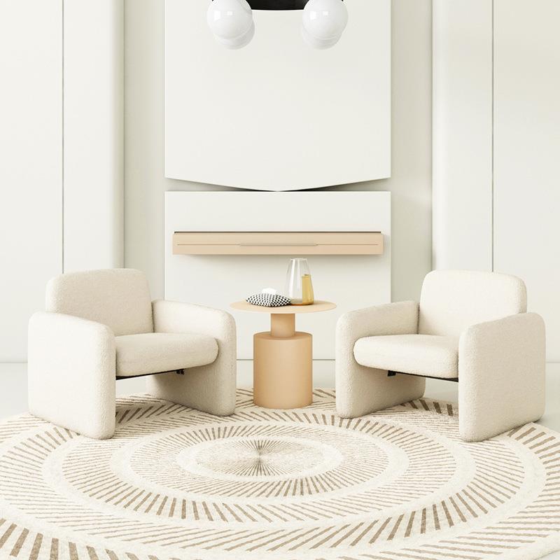 意式简约沙发圆桌会议室洽谈单人沙发椅酒店大堂贵宾室接待沙发