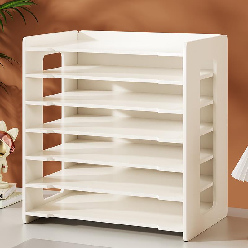 抽屉式多层文件架文件柜木质资料夹文件面a4收纳盒桌上办公桌用品