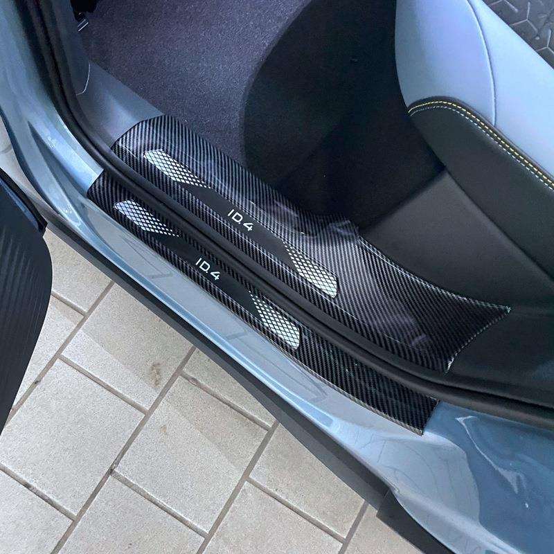 大众iD4X改装专用 碳纤维迎宾踏板 ID4CROZZ门槛踏板后护板内门槛