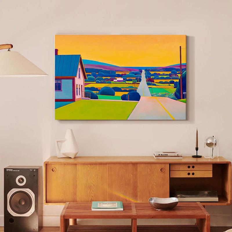 现代简约风景书柜无框画摆台床头过道北欧抽象高级感挂画