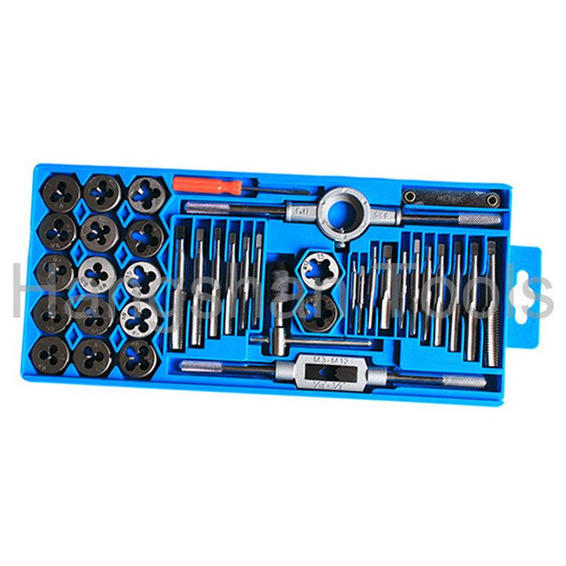 40件套丝锥板牙组套 大小架手用丝锥成套五金工具 40PC公制绞手板