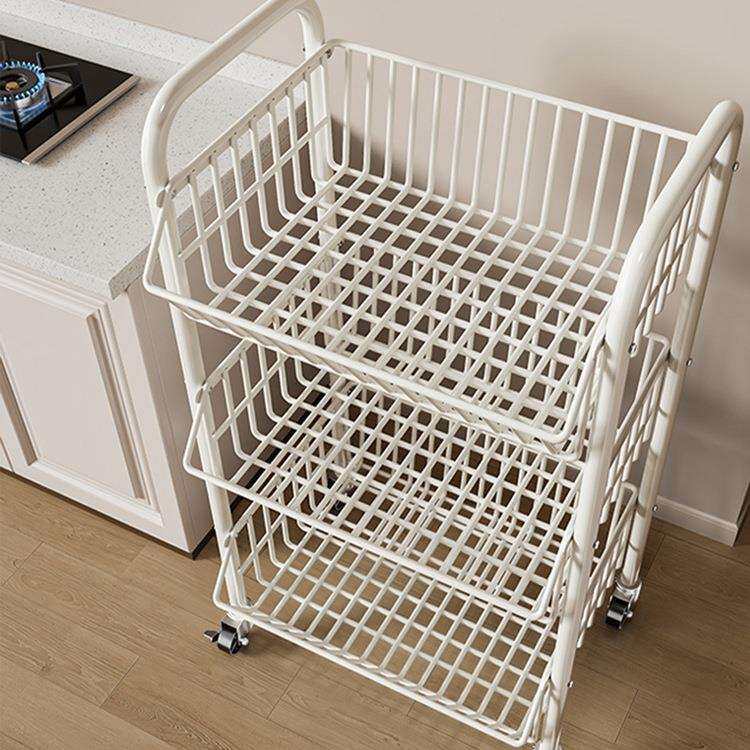 厨房蔬果置物架放菜收纳筐多功能落地多层菜架蔬菜篮子移动小推车